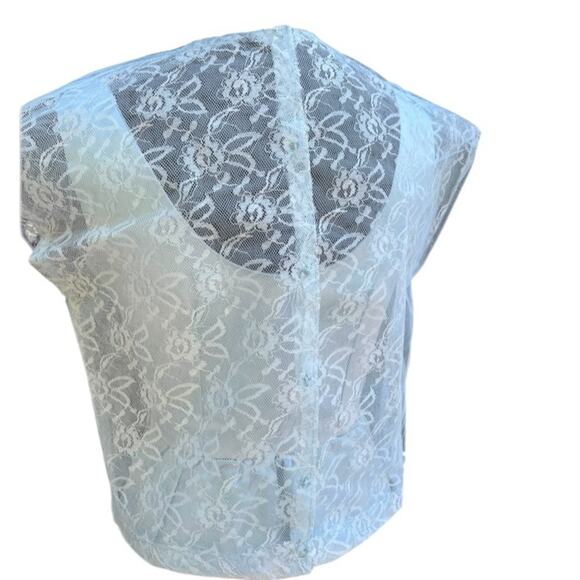 Vtg 60s Lace Top Satin Wiggle Coquette Romantic Maxi Dress Size XS Fairy Tale - Picture 3 of 8